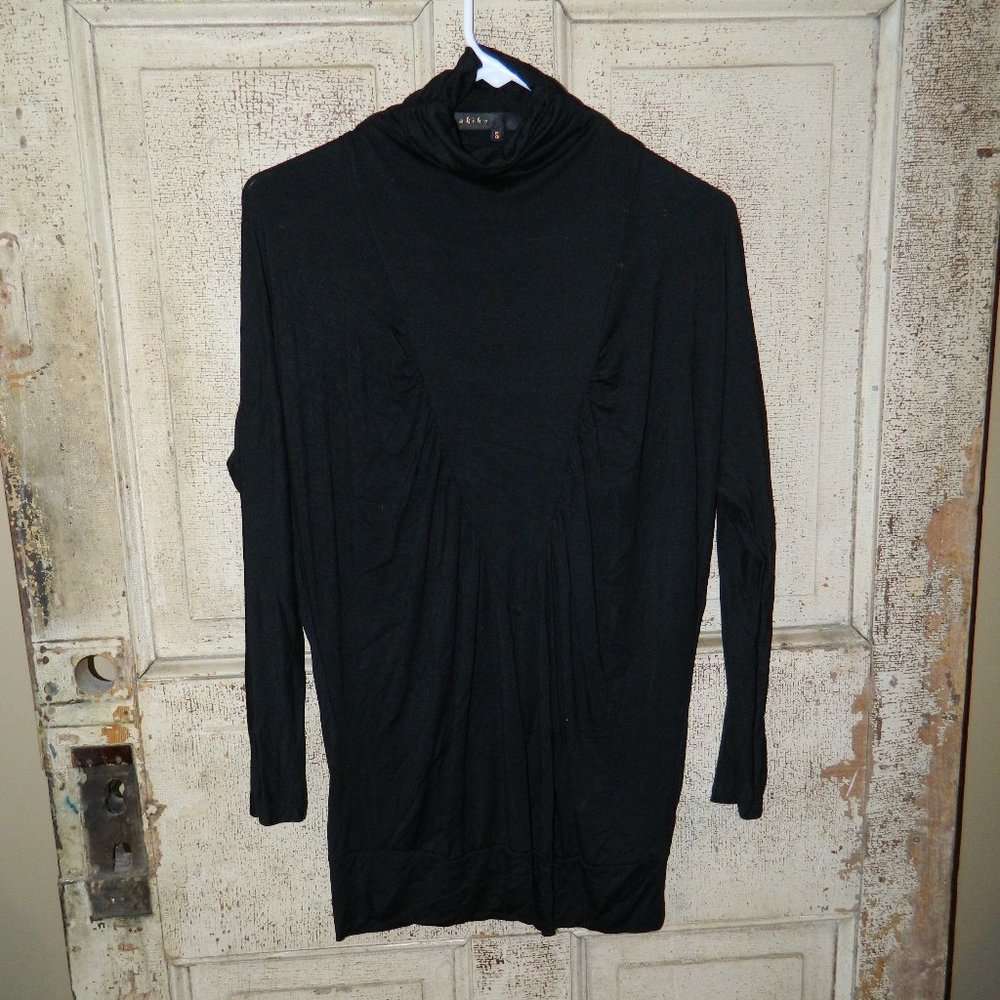 Akiko Mock Neck Open Back Ruched Top Size Small (B26)